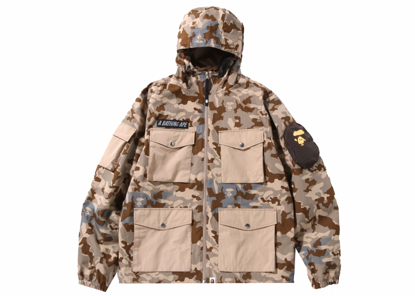BAPE Sand Camo Multi Pocket Hoodie Jacket Navy