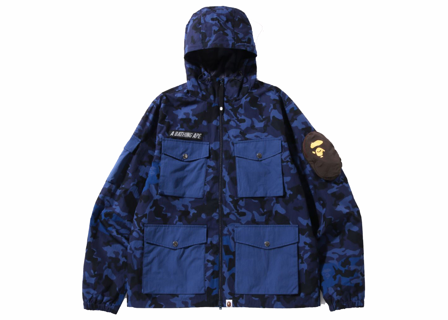 BAPE Sand Camo Multi Pocket Hoodie Jacket Navy Men's - SS22 - US