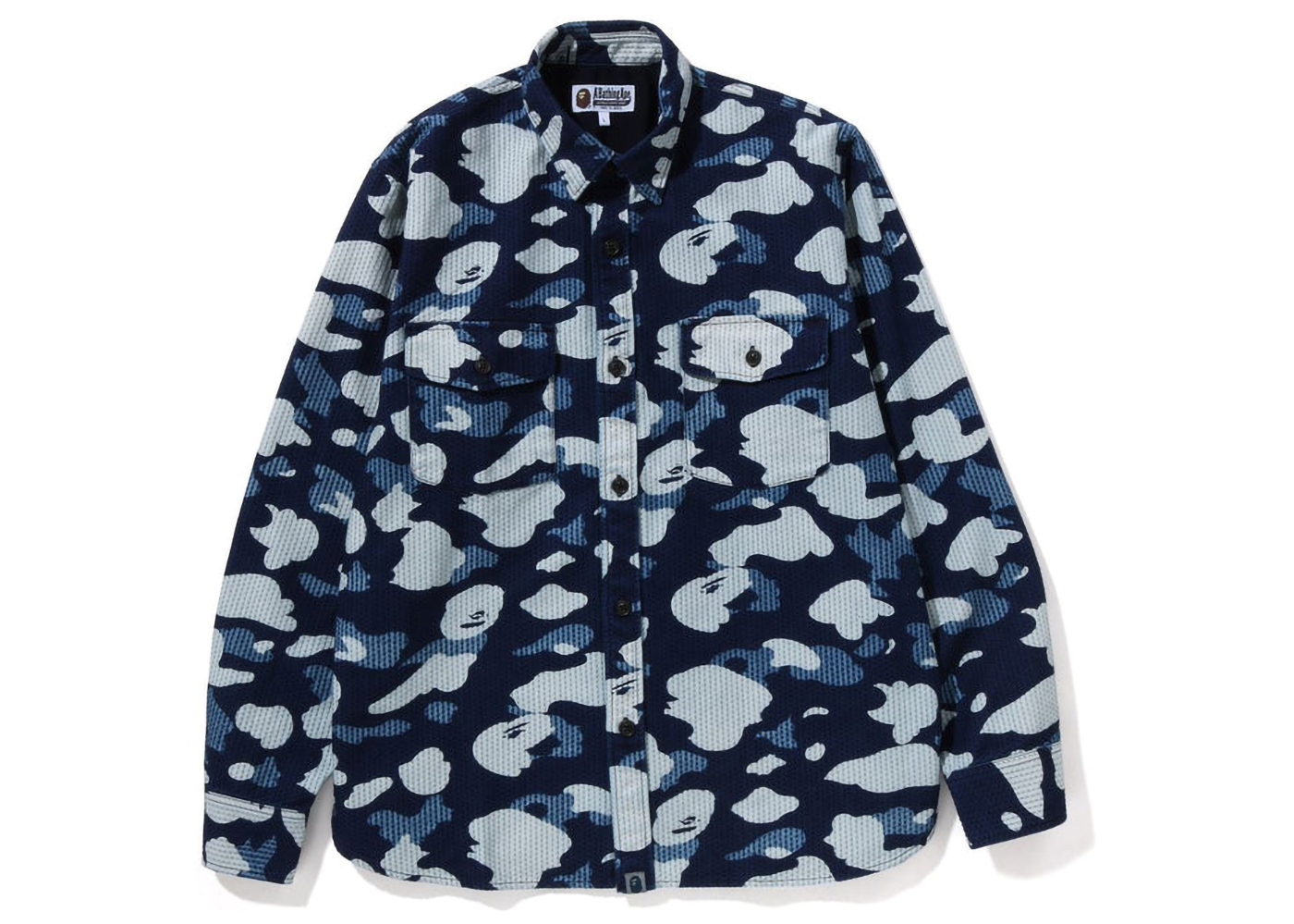 BAPE Sashiko Camo Relaxed Fit Shirt Indigo Men's - FW22 - US