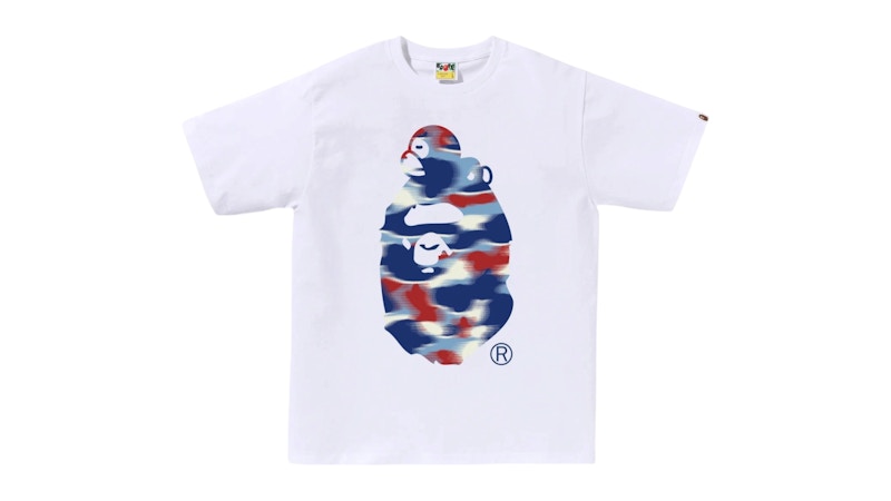 BAPE Screen Camo Milo On Big Ape Tee White/Blue Men's - SS26 - US