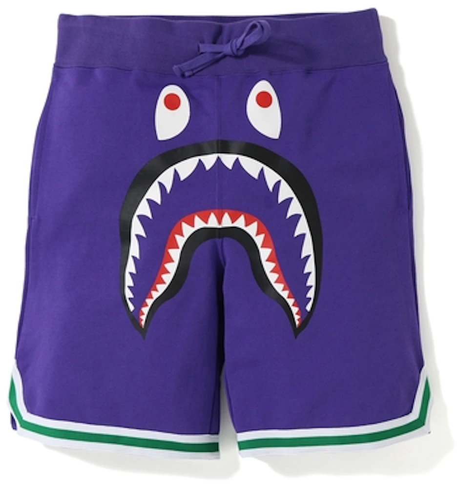 BAPE Shark Basketball Sweat Shorts Purple Men's - SS19 - US