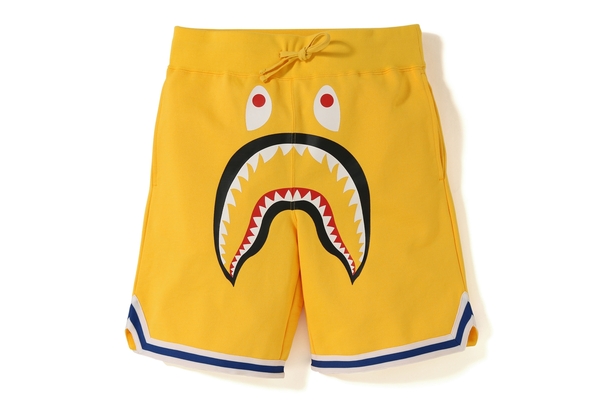 BAPE Shark Basketball Sweat Shorts Yellow Men's - SS19 - US