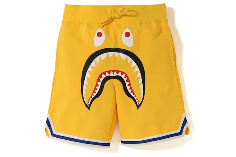 BAPE Shark Basketball Sweat Shorts Yellow