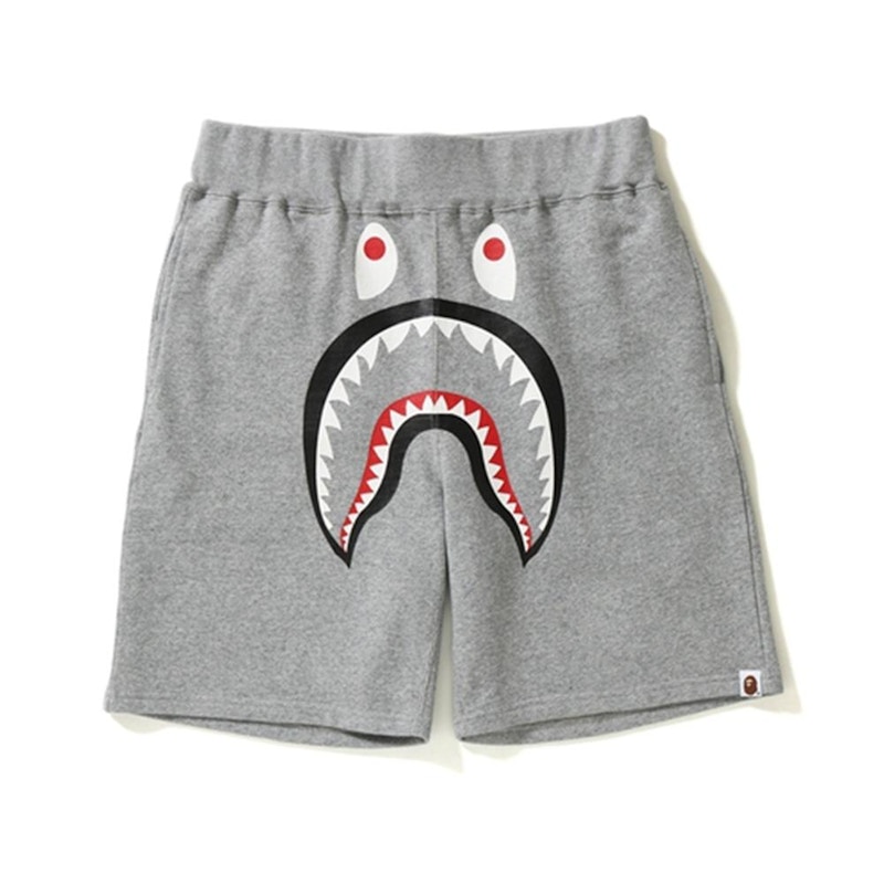 BAPE Shark Camo Back Pocket Sweat Shorts Grey Men's - US