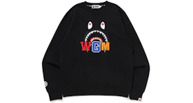 BAPE Shark Embroidery Crewneck Sweatshirt (FW22) Black