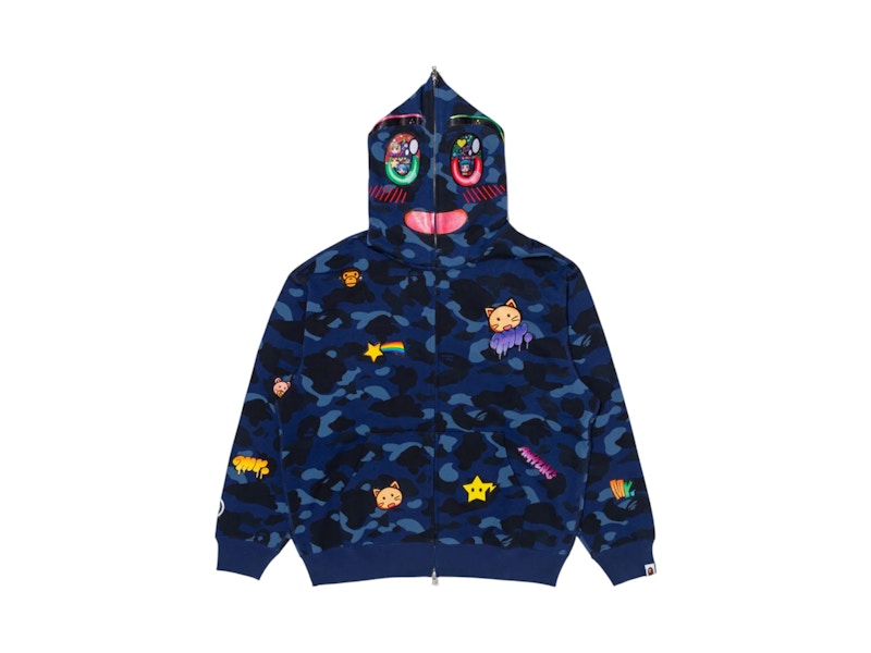 BAPE x Mr Shark Full Zip Hoodie Blue/Multi - US