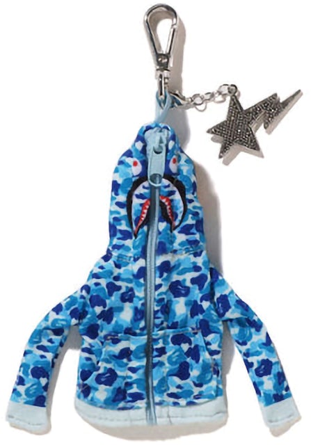 BAPE Shark Full Zip Hoodie Keychain Blue