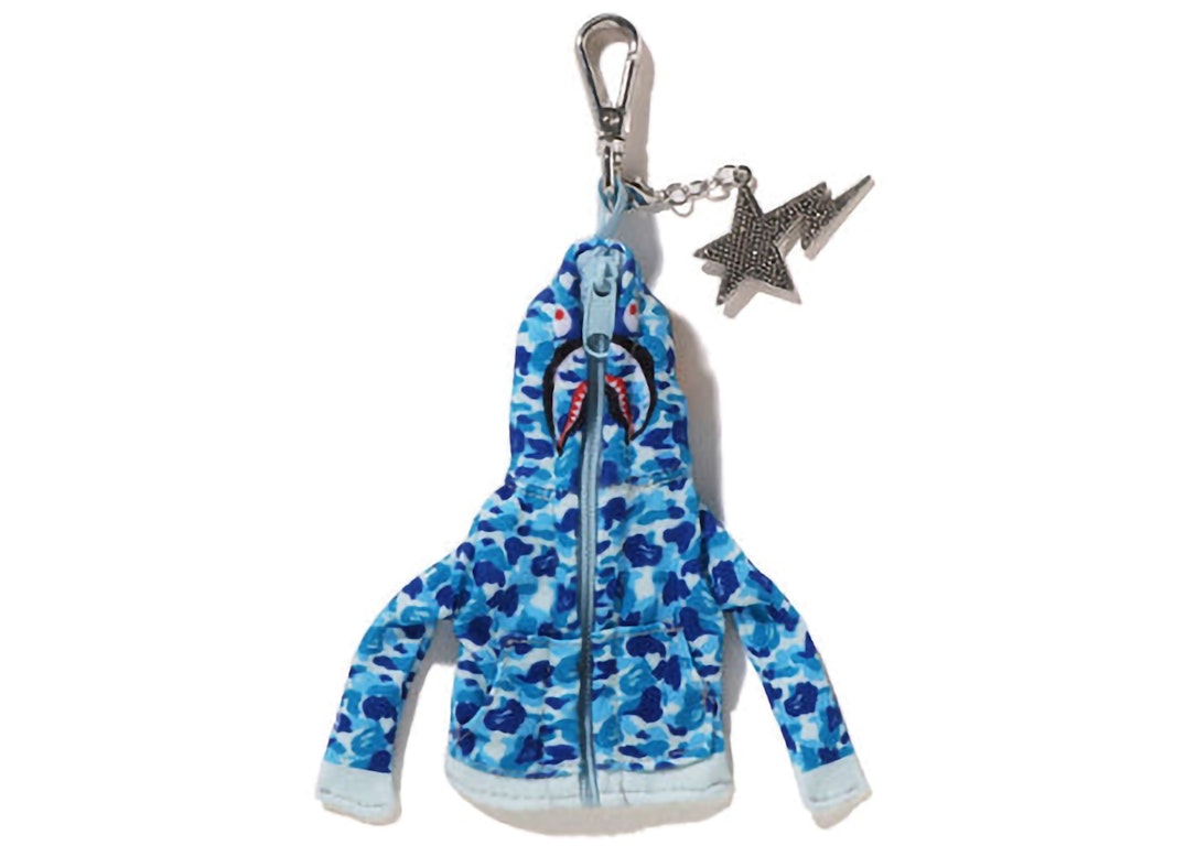 Pre-owned Bape Shark Full Zip Hoodie Keychain Blue