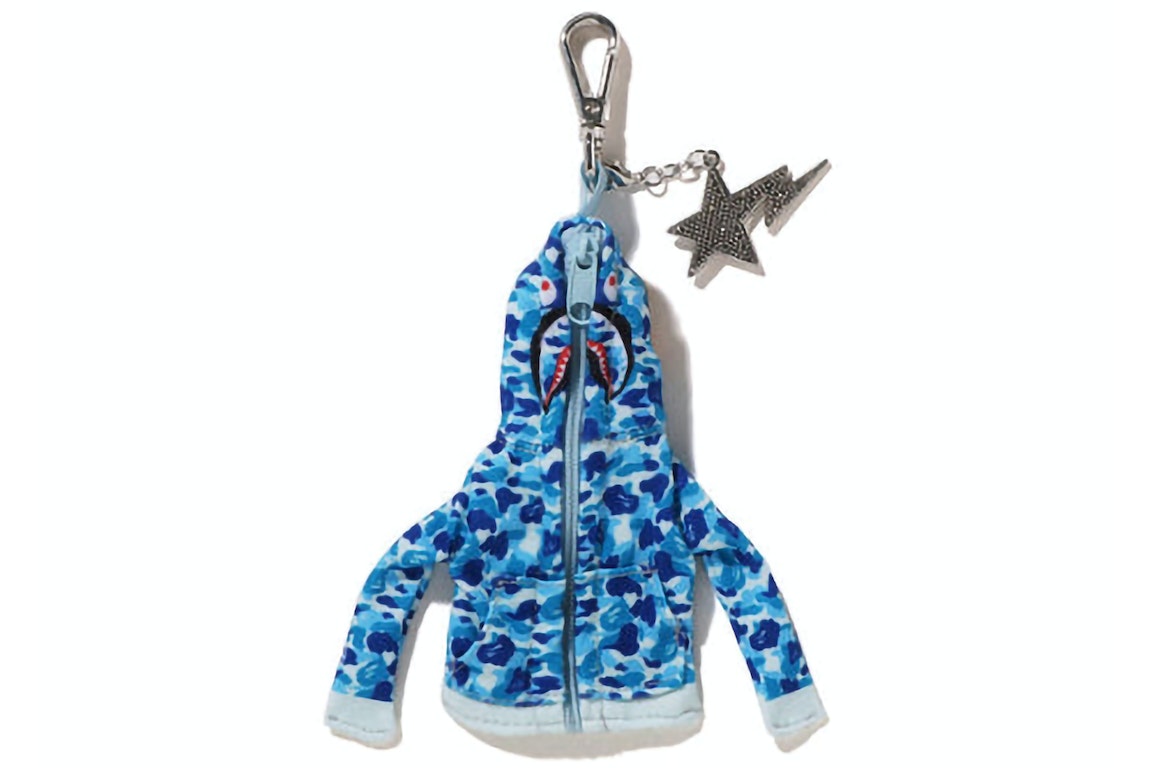 Pre-owned Bape Shark Full Zip Hoodie Keychain Blue