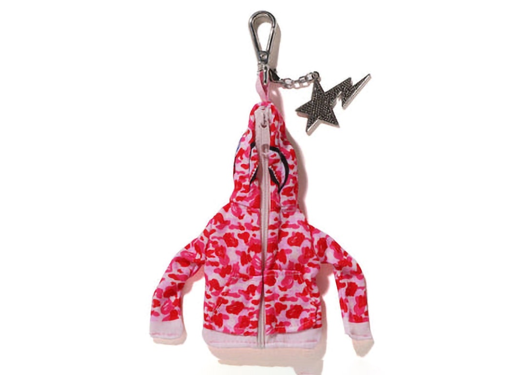 Pre-owned Bape Shark Full Zip Hoodie Keychain Pink