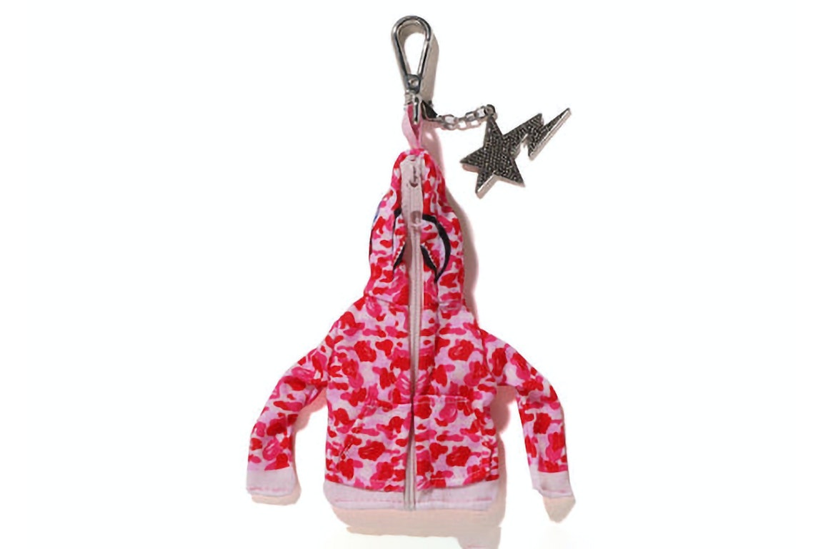 Pre-owned Bape Shark Full Zip Hoodie Keychain Pink