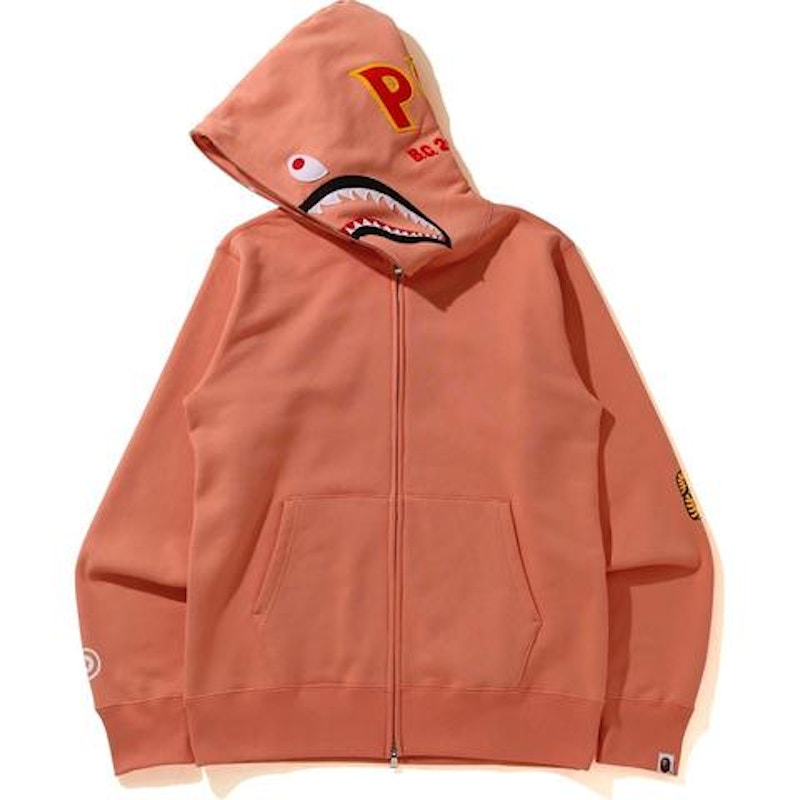 Bape orange 2025 shark hoodie