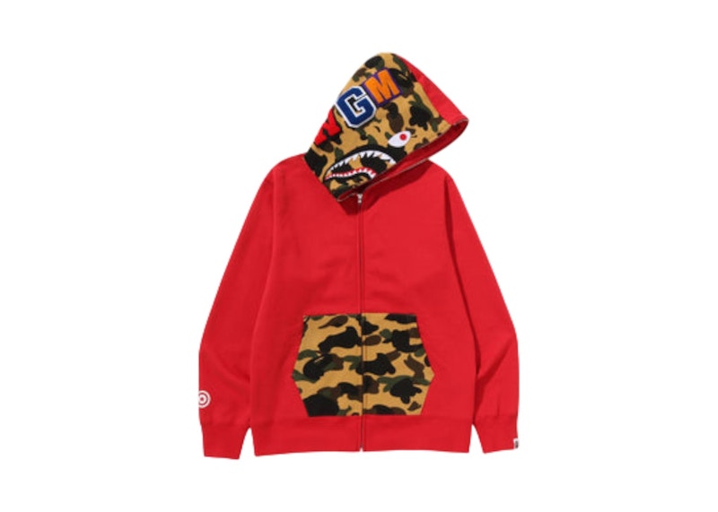 BAPE Shark Full Zip Hoodie Red Men's - FW25 - US
