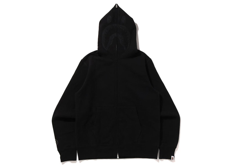 BAPE Shark Full Zip Hoodie Triple Black