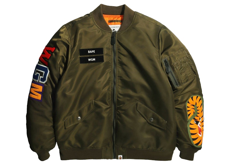 BAPE Shark Loose Fit MA-1 Jacket (FW21) Olivedrab - FW21 Men's - US