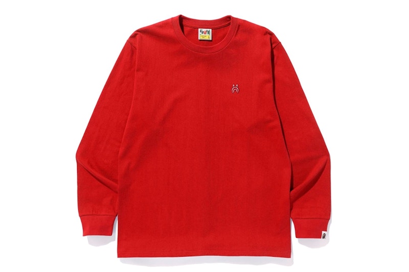 BAPE Shark One Point L/S Tee Rosso