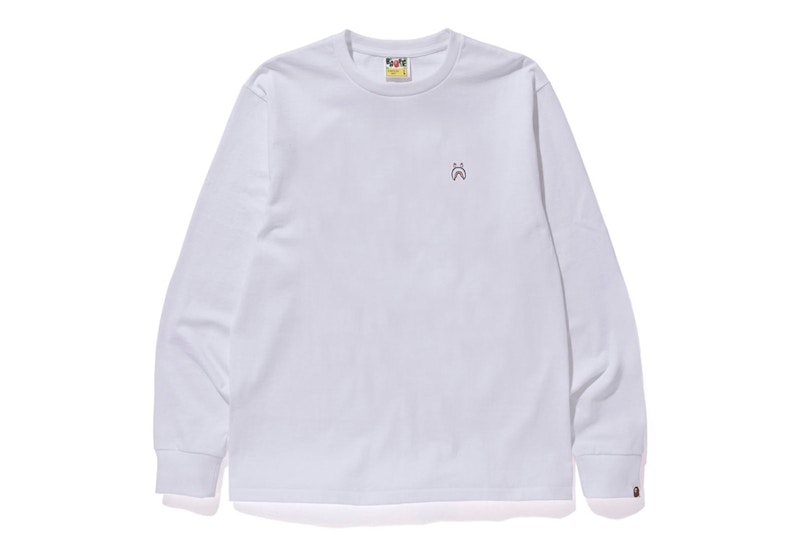 BAPE Shark One Point L/S Tee White