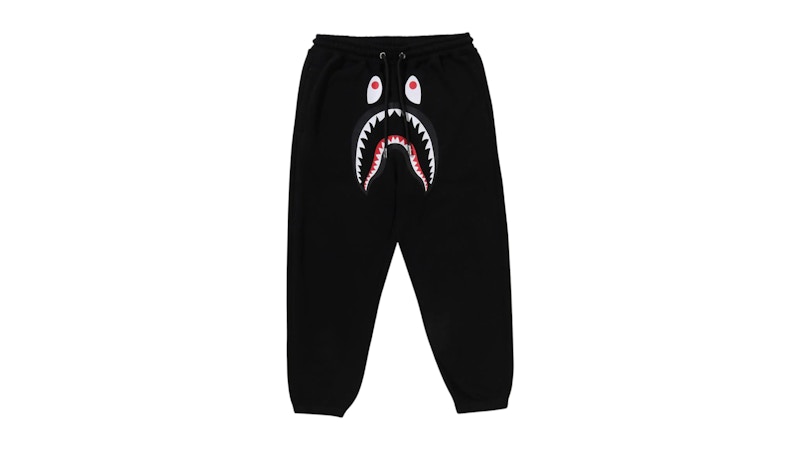 Pre-owned Bape Men's Shark Relaxed Fit Sweat Pants In Black
