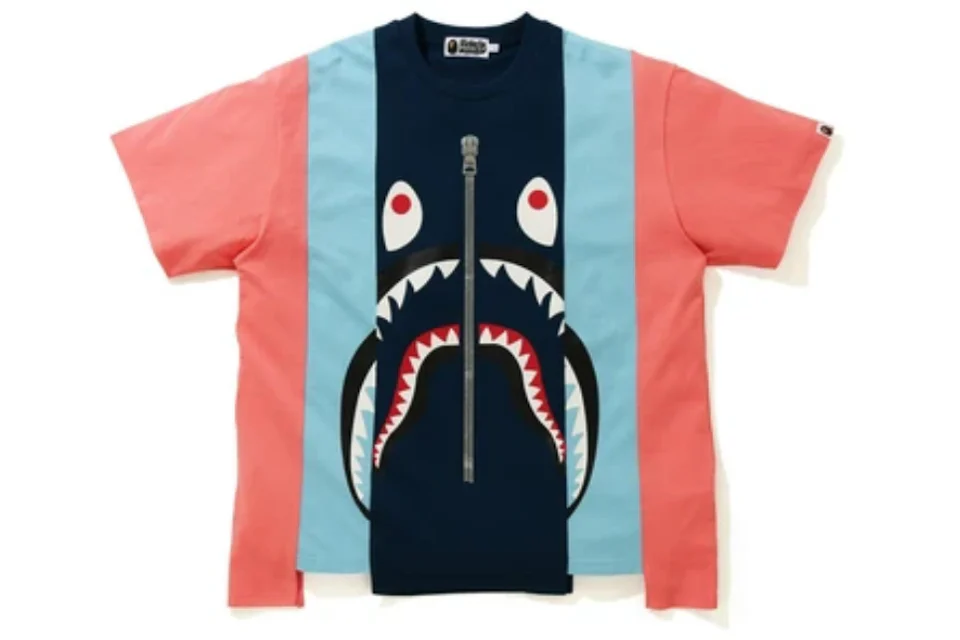 BAPE Shark Relaxed Fit Tee Navy/Teal/Coral