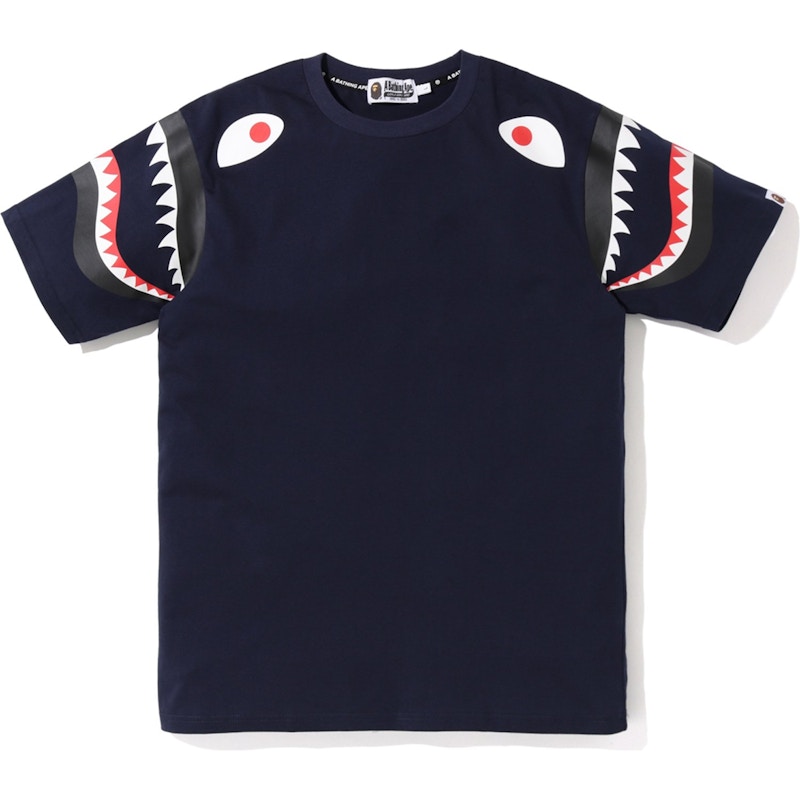 BAPE Shark Schultershirt Marineblau