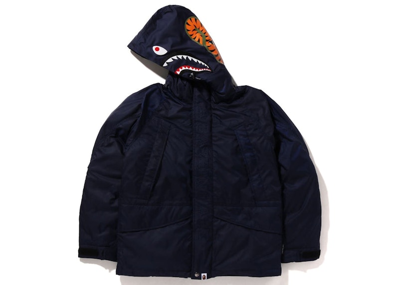 BAPE Shark Snowboard Down Jacket Navy Men's FW22 US