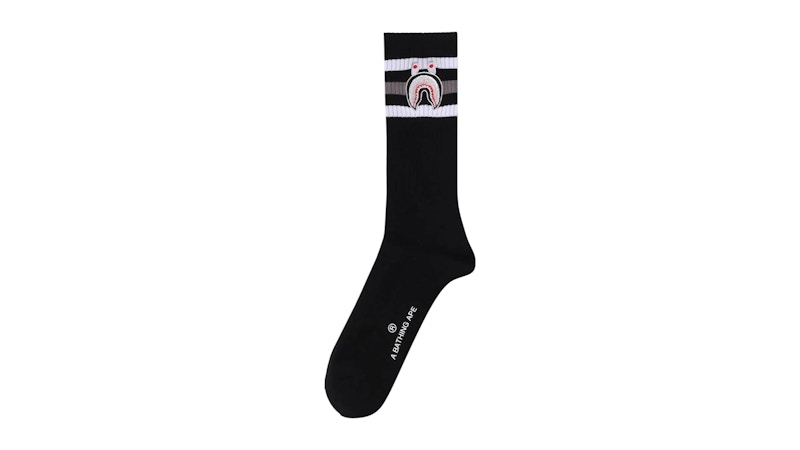 Pre-owned Bape Men's Shark Socks Socks In Black