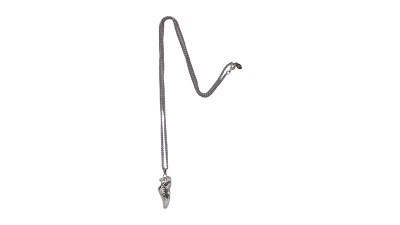 Pre-owned Bape Shark Sta Necklace In Silver