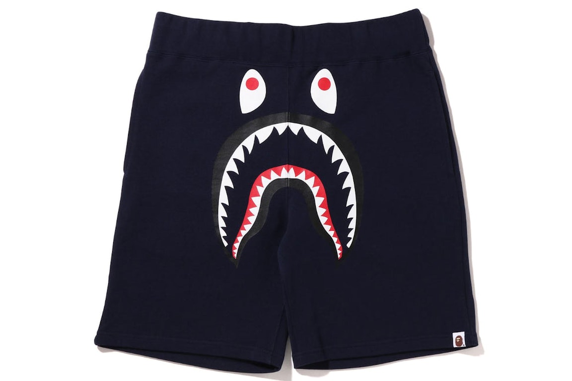 Pre-owned Bape Shark Sweat Shorts (fw22) Navy