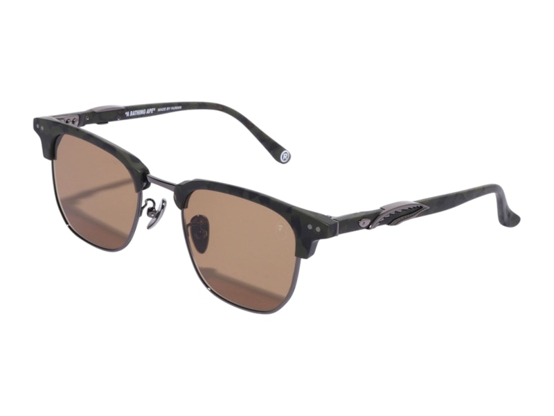 Pre-owned Bape Shark V Sunglasses In Green/grey