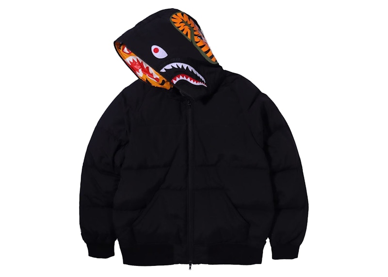 BAPE Shark x Tiger Hoodie Down Jacket Black Men's - FW21 - US