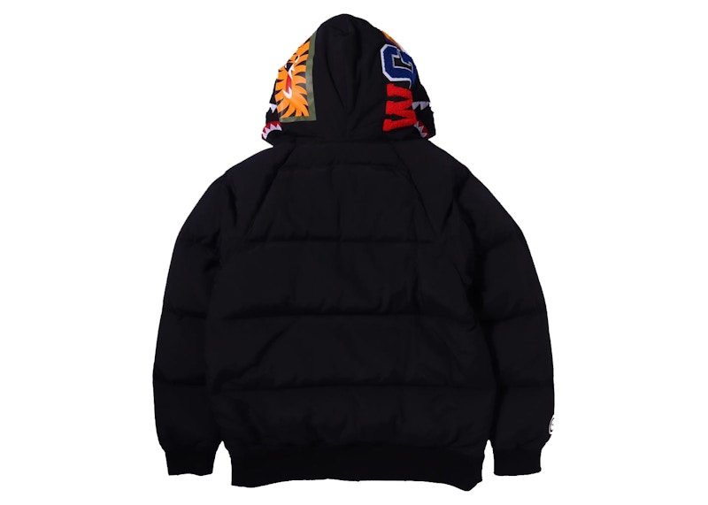 BAPE Shark x Tiger Hoodie Down Jacket Black