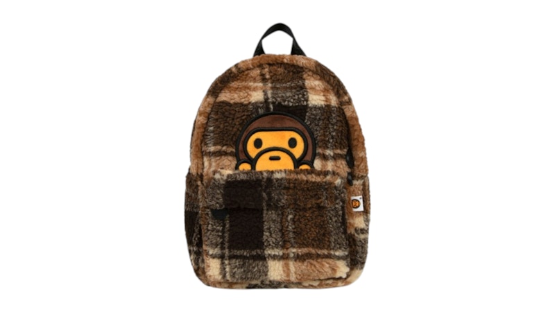 Pre-owned Bape Sherpa Fur Mini Backpack In Beige In Sand