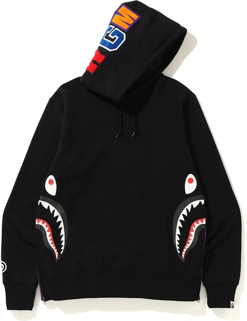 BAPE Shark side zip pullover hoodie purple camo A Bathing Ape Size S