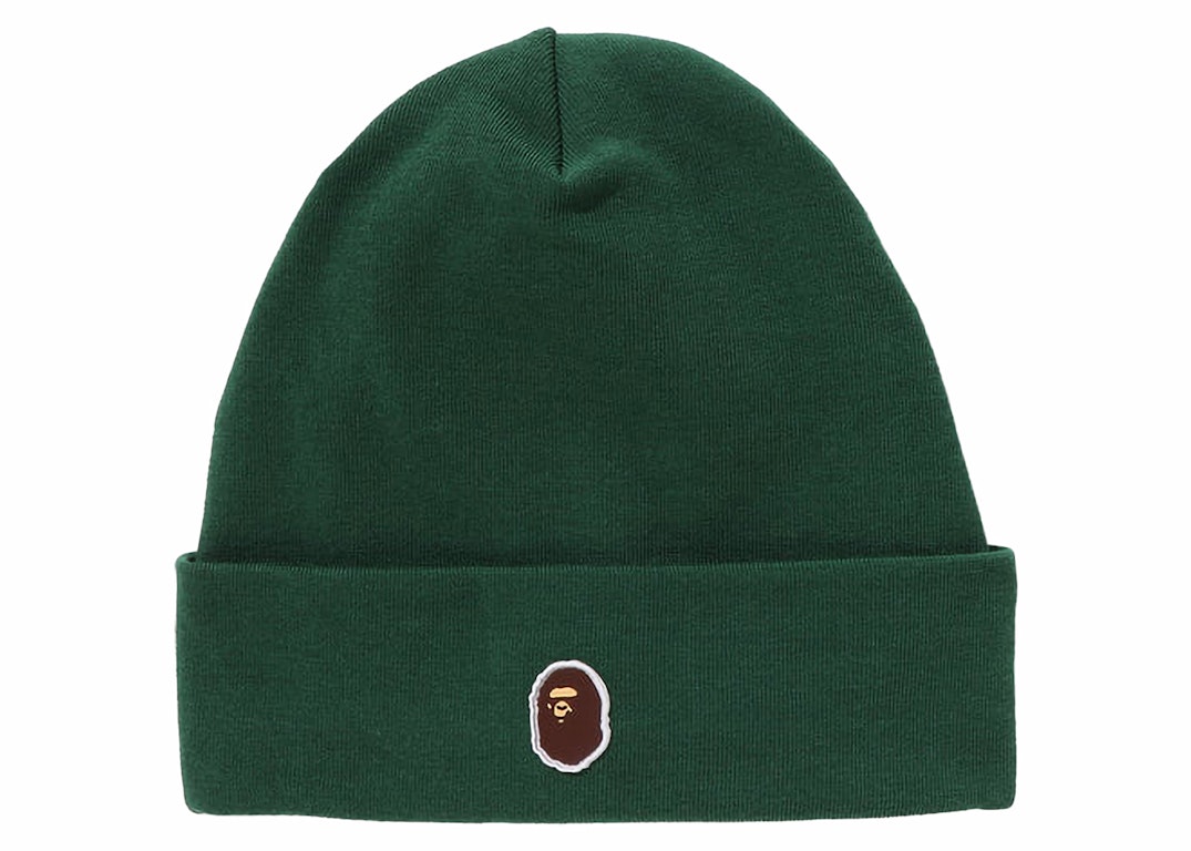 Pre-owned Bape Silicon Ape Head Knit Cap Green