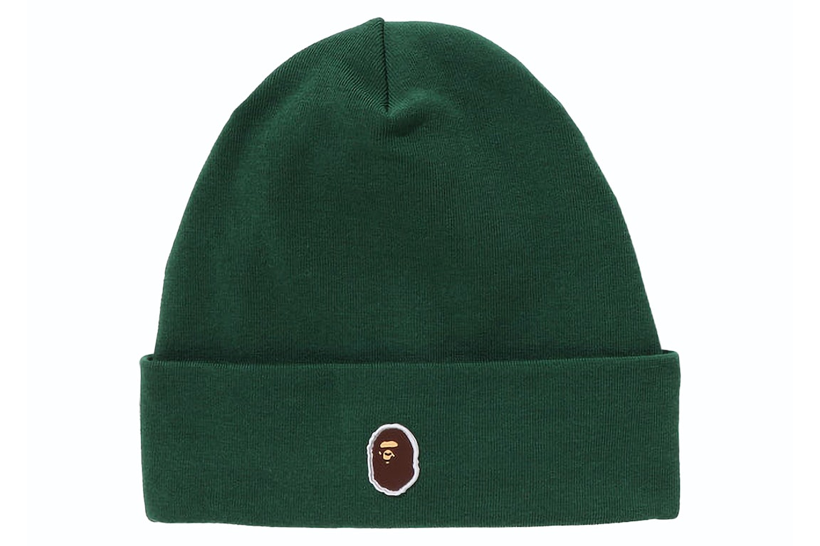 Pre-owned Bape Silicon Ape Head Knit Cap Green
