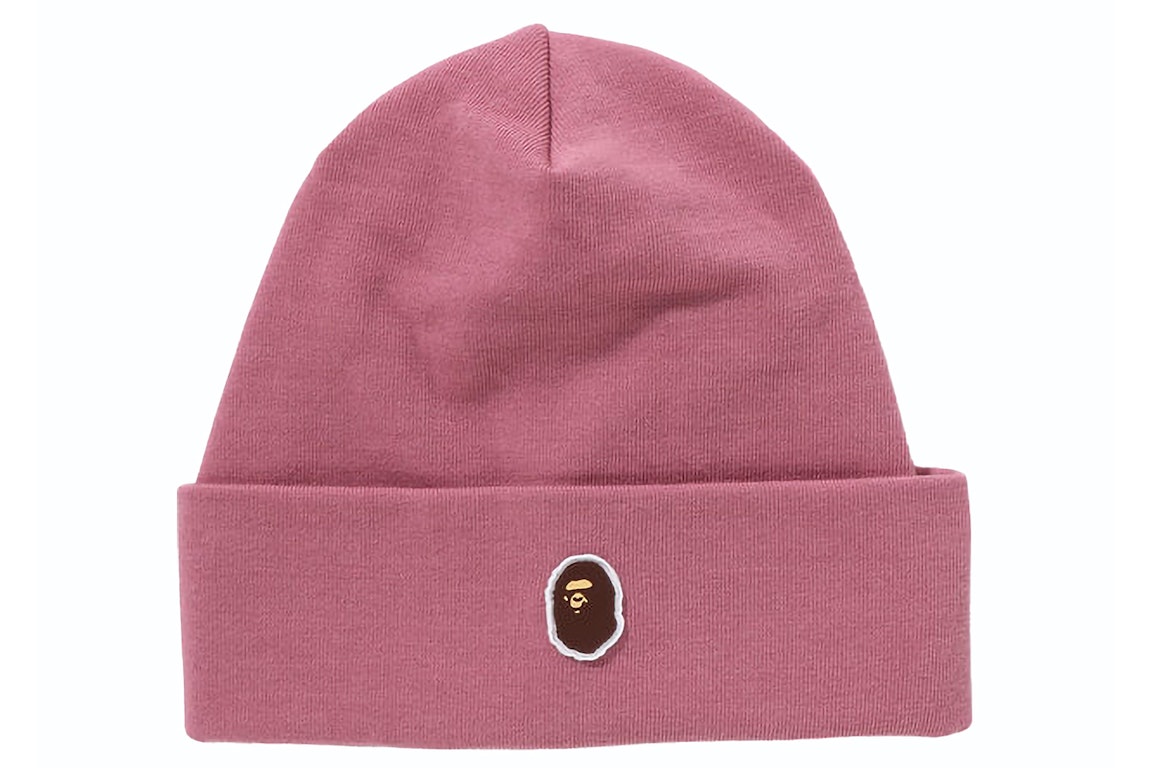 Pre-owned Bape Silicon Ape Head Knit Cap Pink