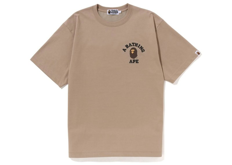 BAPE Smooth College Relaxed Fit Tee Beige