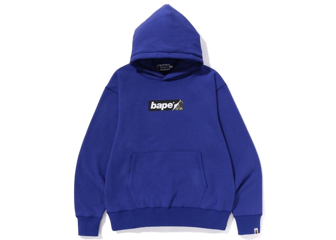 Pre-owned Bape Smooth Logo Relaxed Fit Hoodie Blue