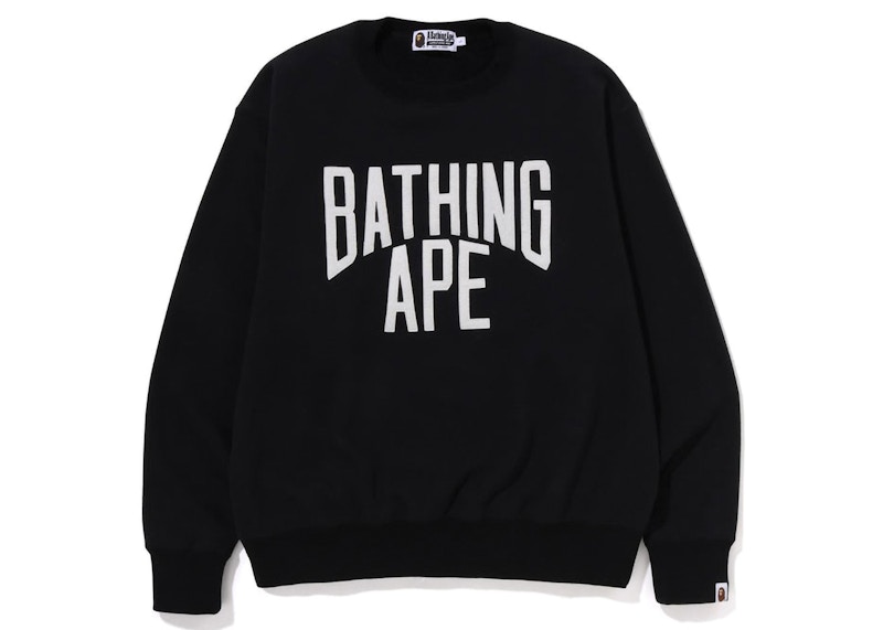 Pre-owned Bape Men's Smooth Nyc Logo Relaxed Fit Crewneck Sweatshirt In Black