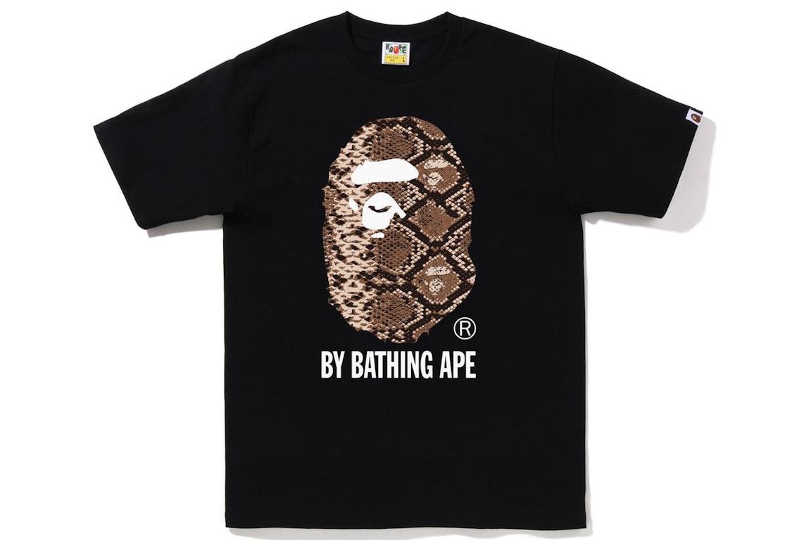 Pre-owned Bape Snake By Bathing Ape Tee Black Beige