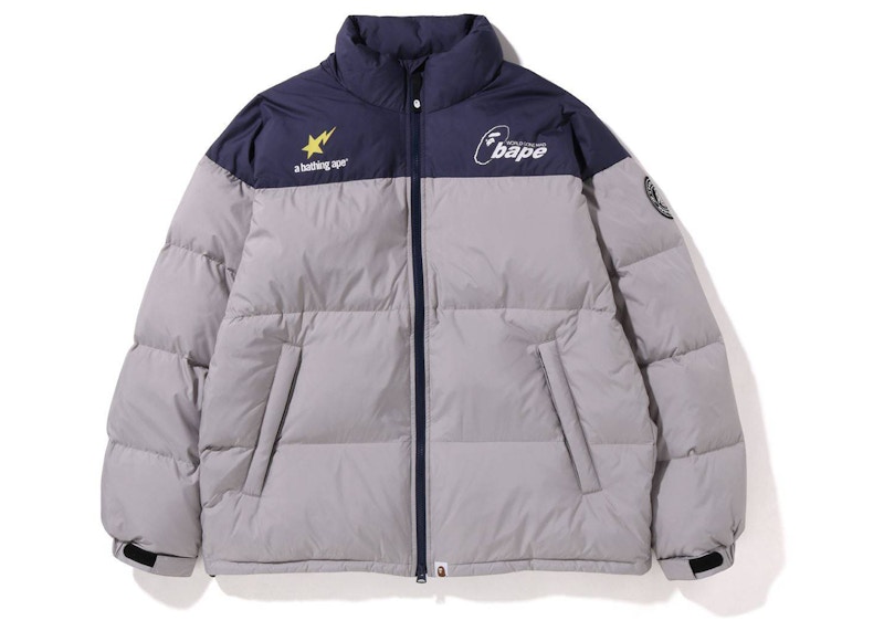 BAPE Soccer Game Relaxed Fit Down Jacket Grey