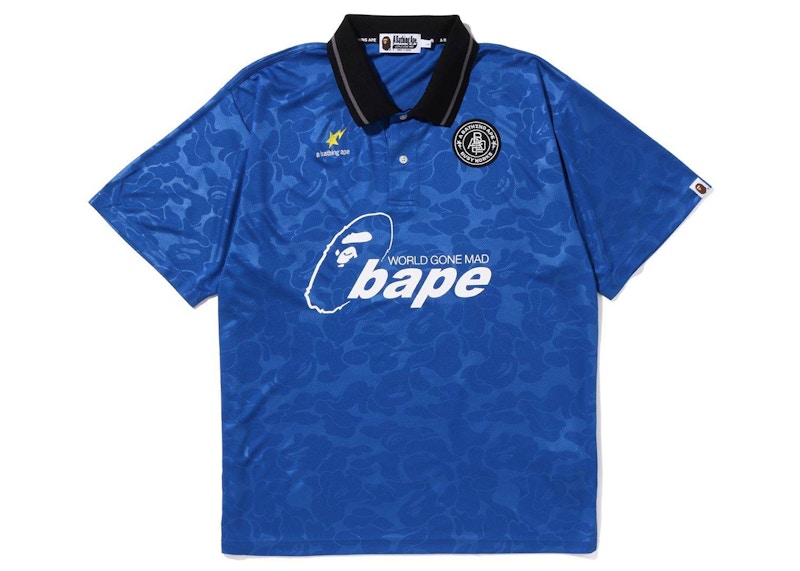 BAPE Soccer Game Relaxed Fit Polo Blue Men's - FW22 - US