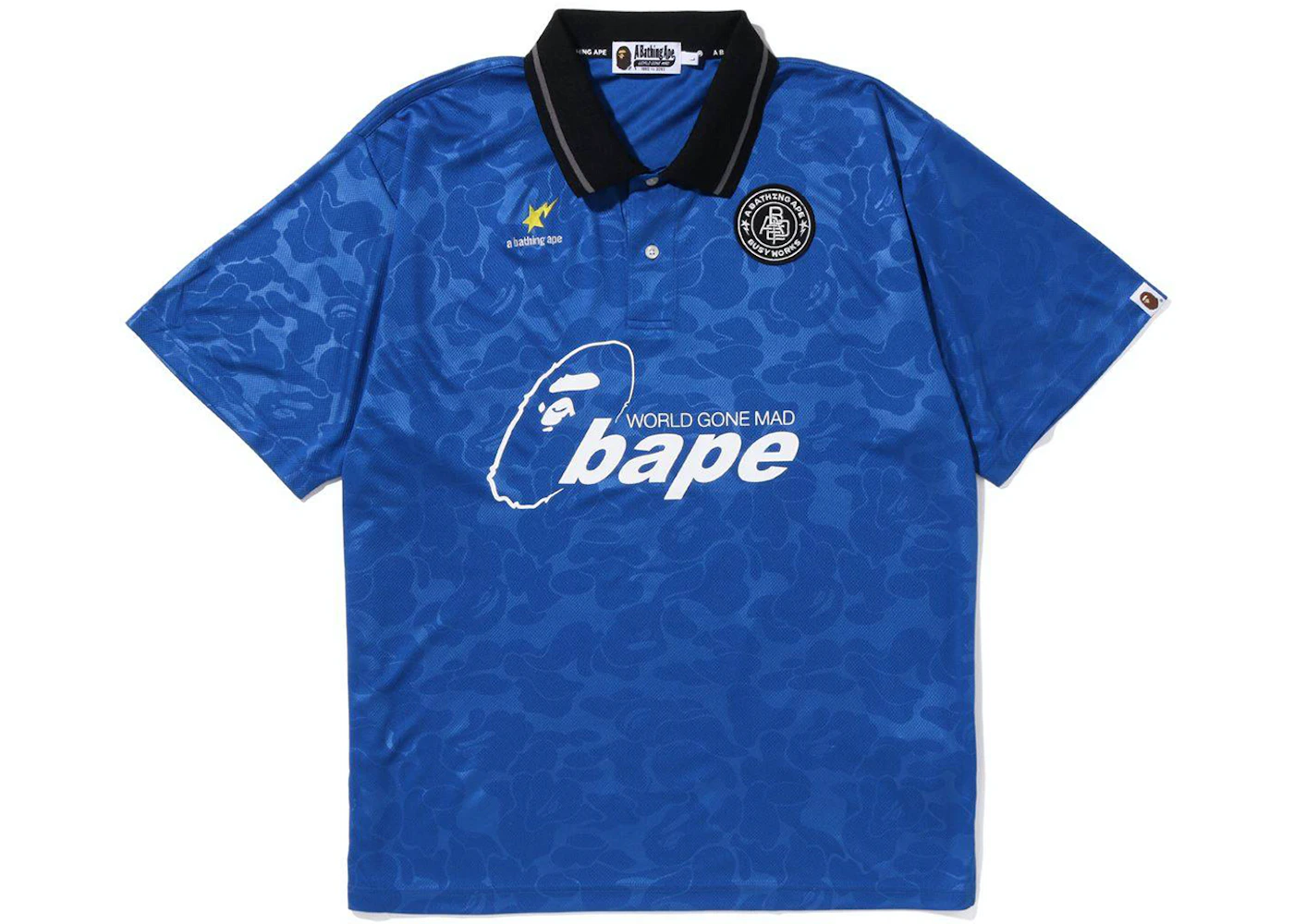 BAPE Soccer Game Relaxed Fit Polo Blue Men's - FW22 - US