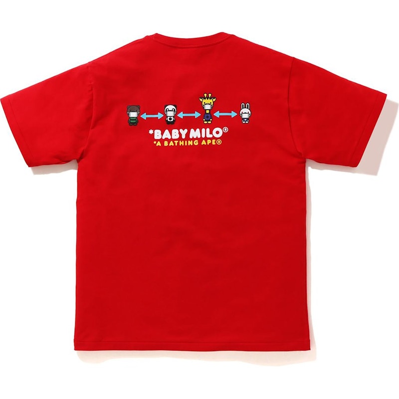 BAPE Social Distance Baby Milo 1 Tee Red Men's FW20 US
