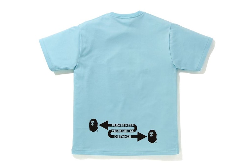 BAPE Social Distance Big Ape Head Tee Saxe Men's FW20 US