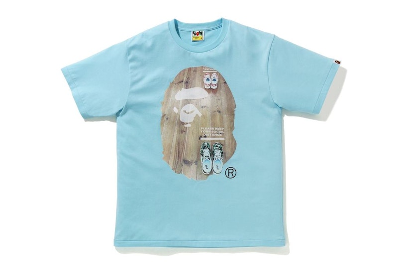BAPE Social Distance Big Ape Head Tee Saxe Men's FW20 US
