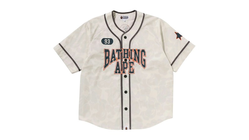 BAPE Solid Camo Multi Logo Baseball Ss Shirt Ivory