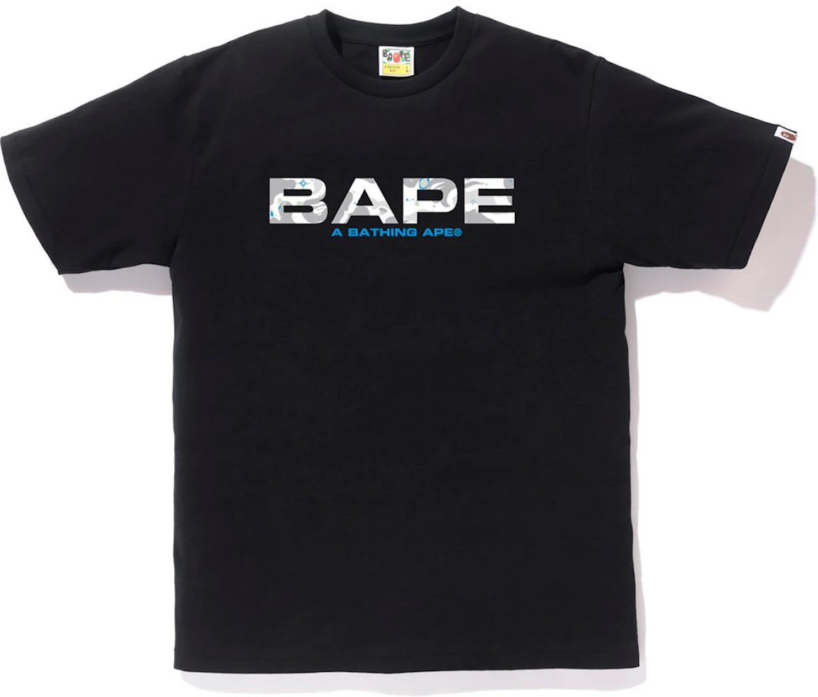 BAPE Space Camo Bape Logo Tee Black Men's - SS19 - US