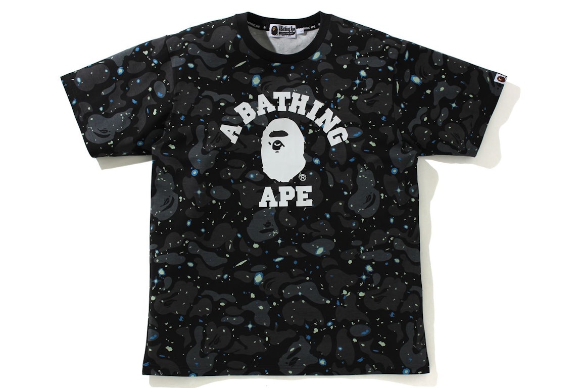 Pre-owned Bape Space Camo College Tee (ss21) Black