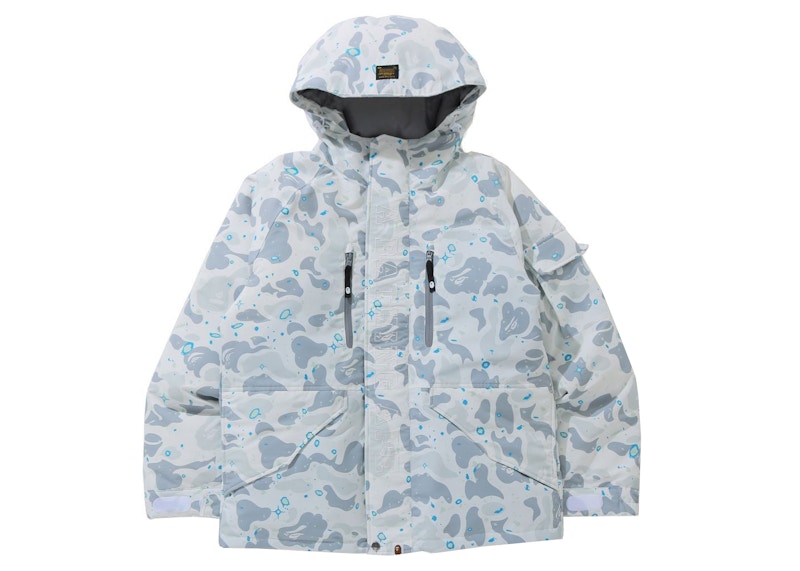 BAPE Space Camo Military Loose Fit Hoodie Down Jacket White Men's